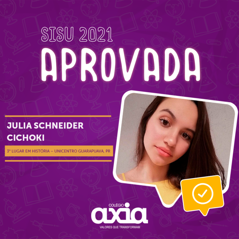 Read more about the article Julia Schneider Cichoki – 3º História UNICENTRO GUARAPUAVA